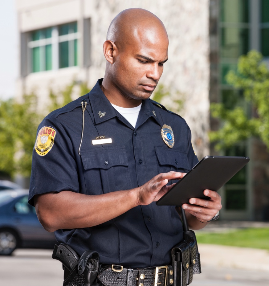 Officer using tablet